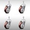 Service Caster 4 Inch SS Maroon Polyurethane Wheel Swivel 3/8 Inch Threaded Stem Caster Set SCC SCC-SSTS20S414-PPUB-MRN-381615-4 - alternate 1